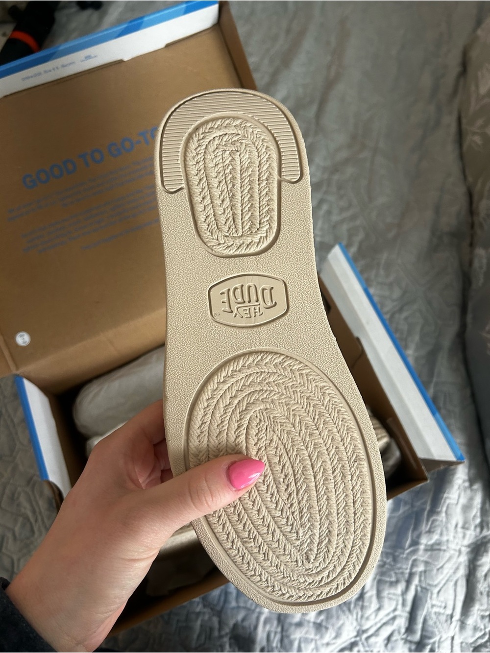NEW IN BOX HEYDUDE Canvas Slip-On Platform Austin Lift Espadrille Woven size 8 - Picture 14 of 16